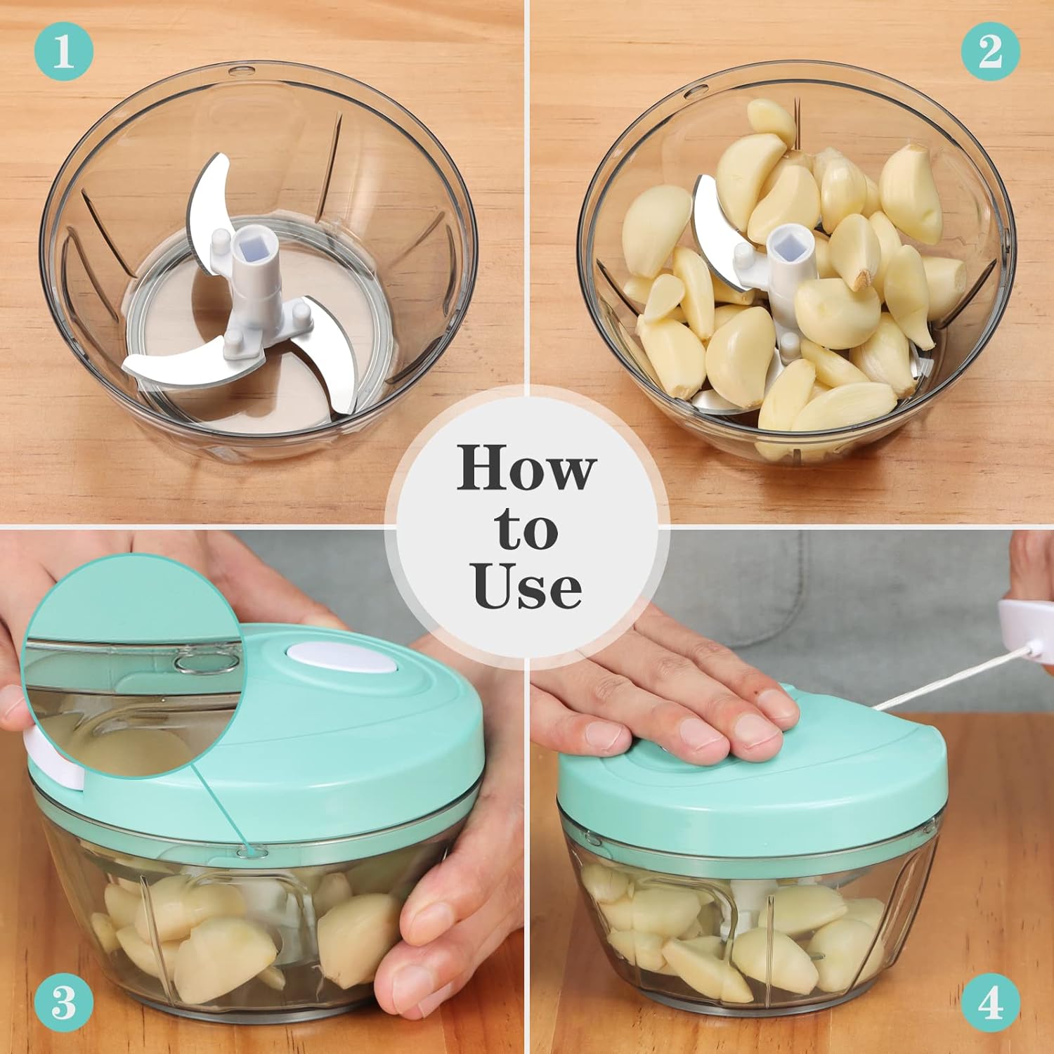 Manual Food Chopper, Vegetable Cutter, Chopper, Hand String Chopper, Smoothie Blender -900ml Manual Food Chopper, Vegetable Cutter, Chopper, Hand String Chopper, Smoothie Blender -900ml